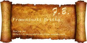 Francsiszti Britta névjegykártya